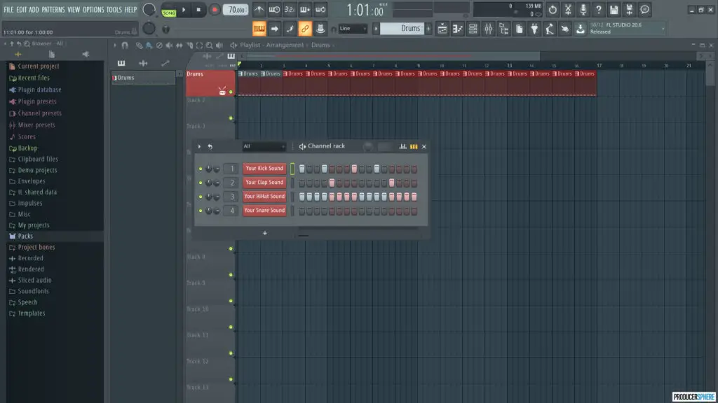 making a beat in fl studio: track example