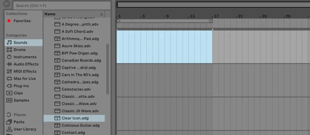 How to use ableton: highlight midi clip