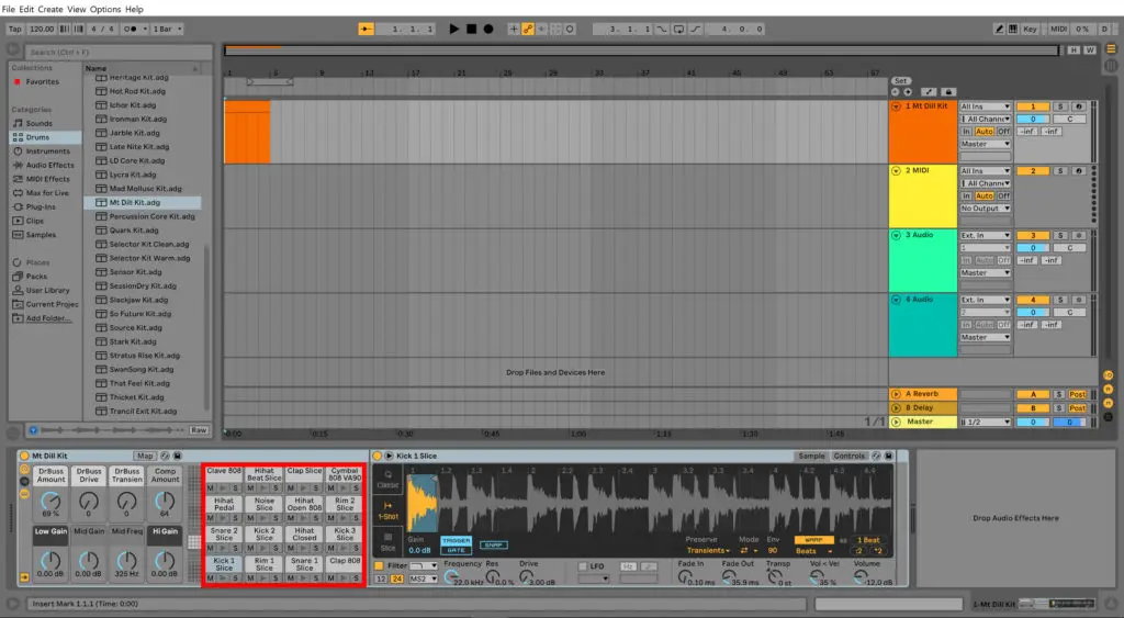how to make a beat in Ableton Live 10: drum pad