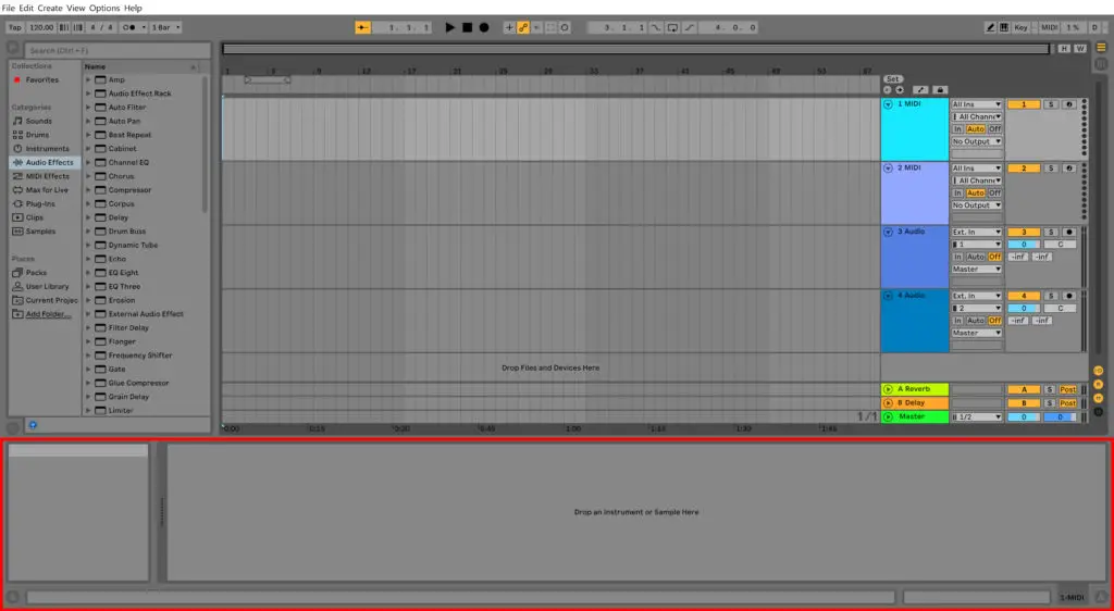 how to use ableton detail section