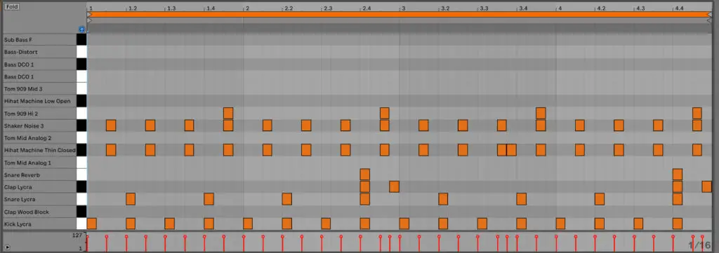 how to make a beat in Ableton Live 10: Example beat