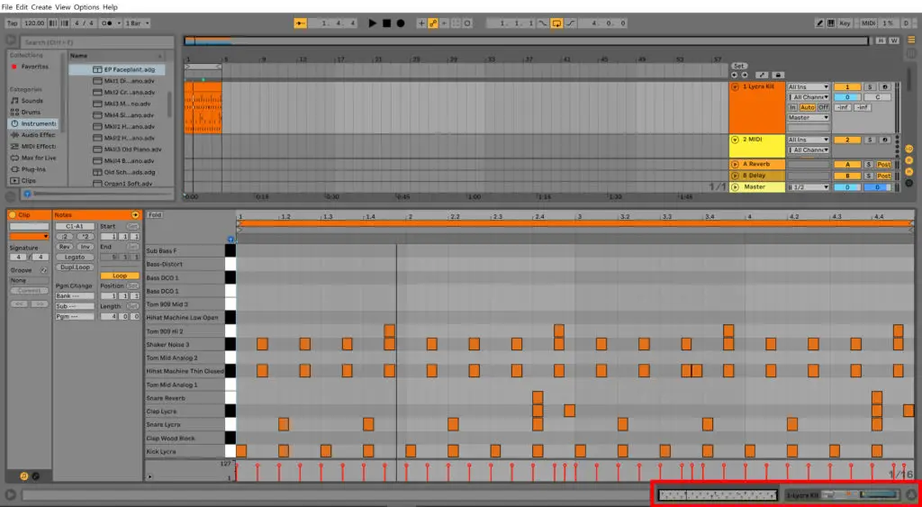 how to make a beat in Ableton Live 10: Switch buttons
