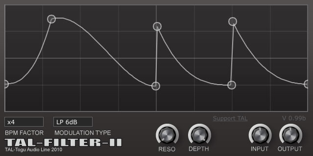 best free filter vst plugins 2020: TAL filter2