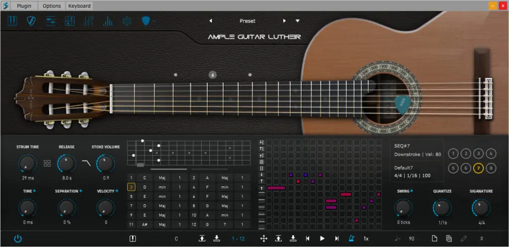 Ample Guitar L III Strummer panel