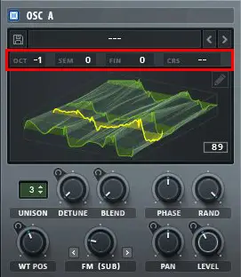 Oscillator B pitch options