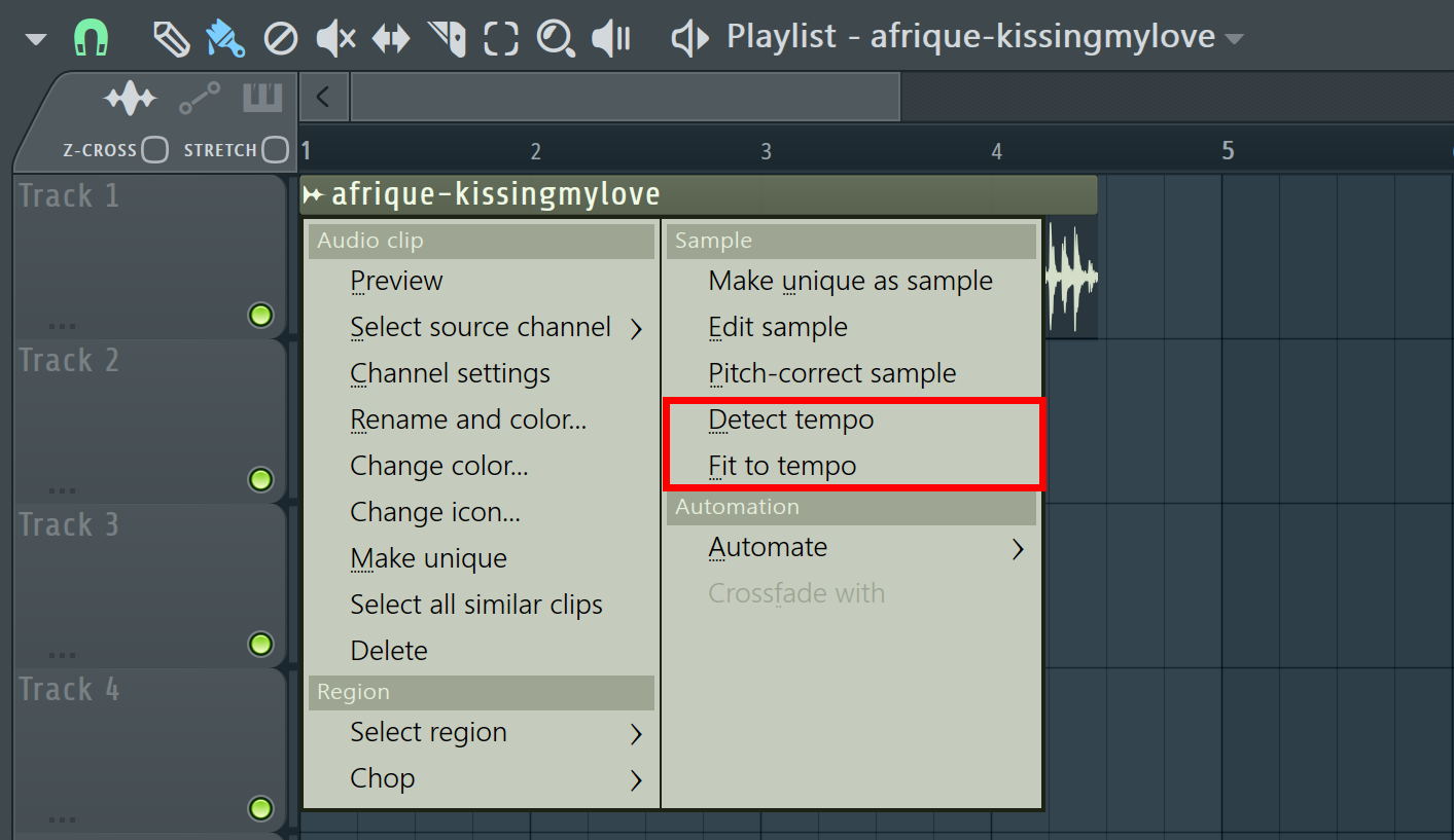 time stretch fl studio