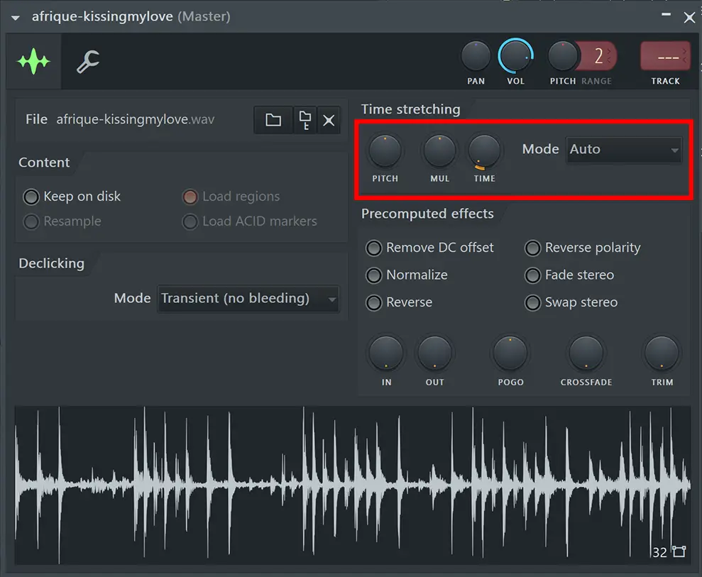FL Studio: how to time stretch
