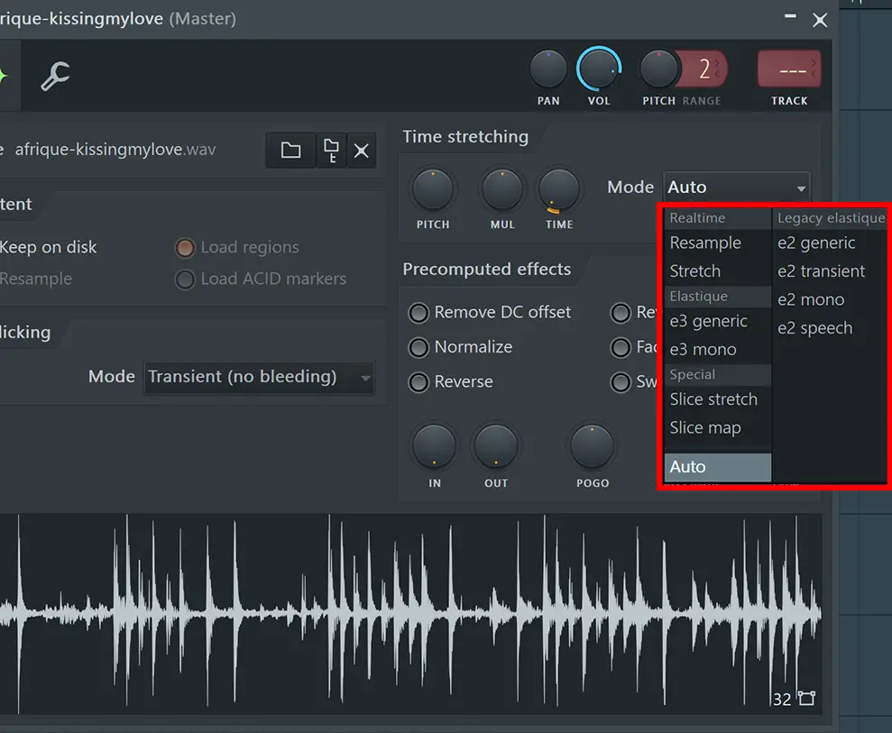 FL Studio: how to time stretch (MODES)