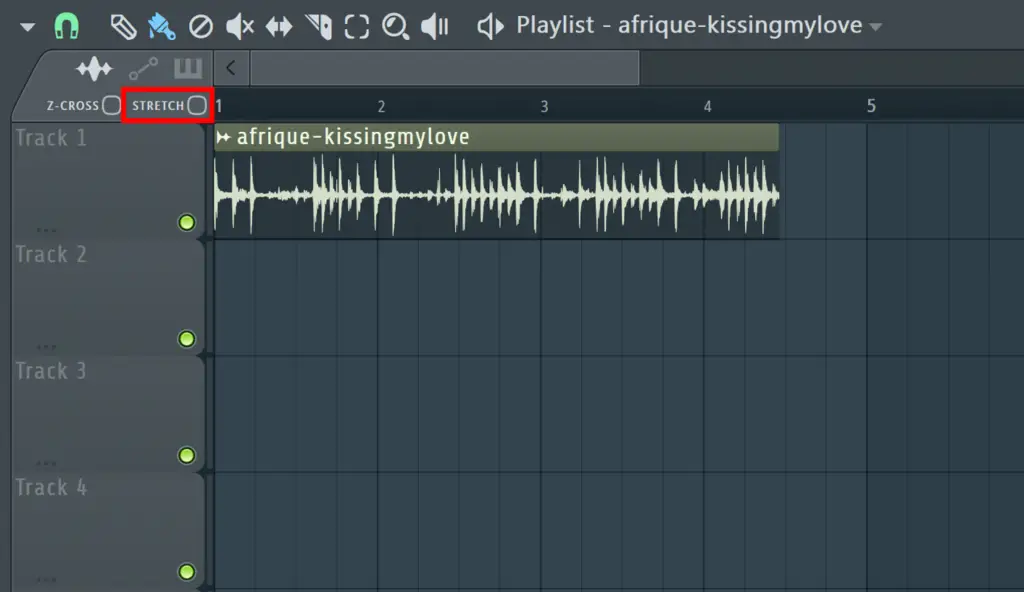 FL Studio: how to time stretch - Stretch toggle