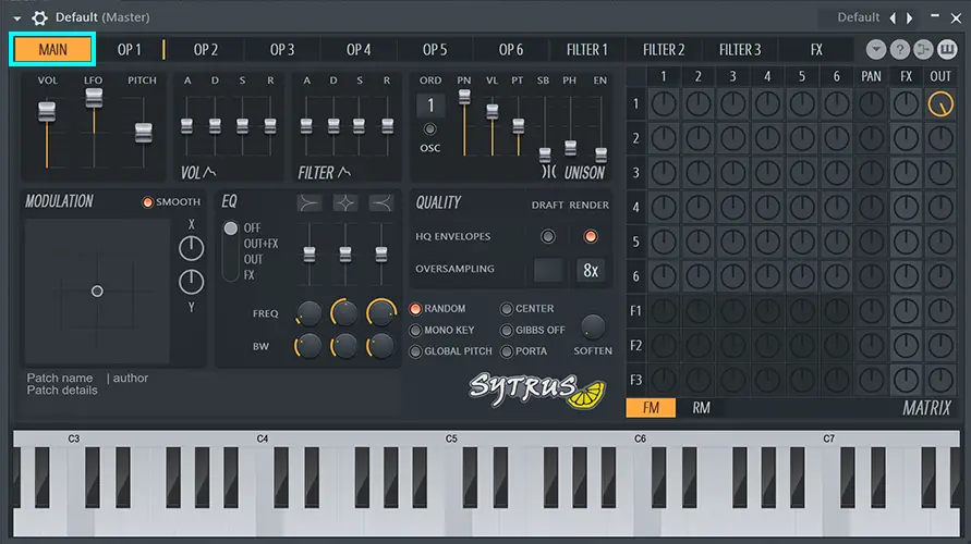 Sytrus tutorial: The main panel