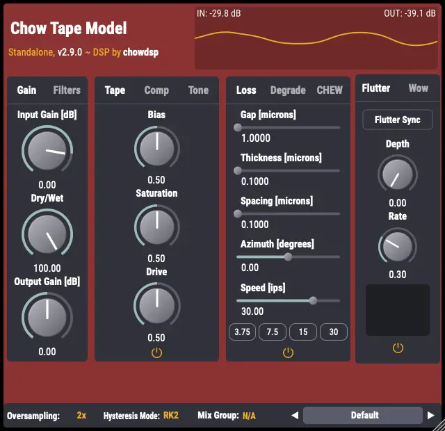 Chow Tape: Free tape simulation plugin